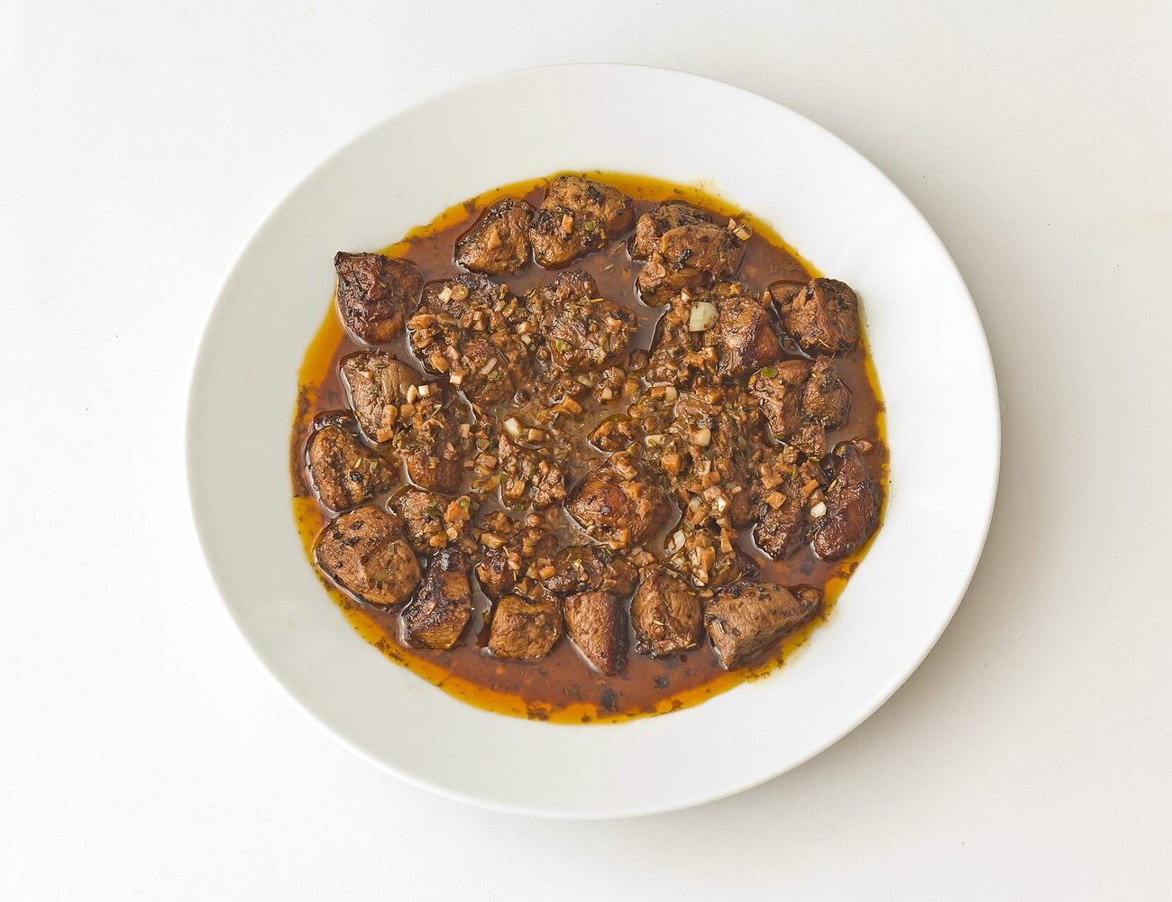 Fotografía de referencia: carne fiesta canaria terminada con su salsa